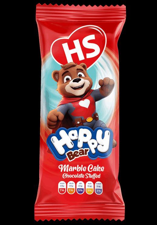 Happy Bear Sponge Cake Chocolate Stuffed